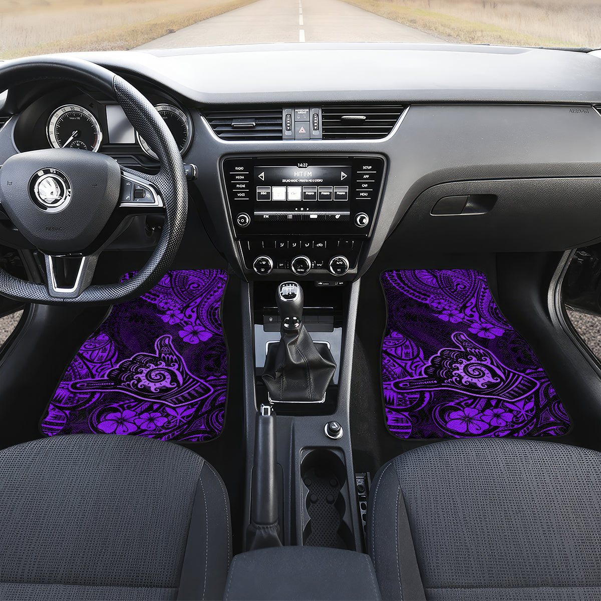Hawaii Shaka Sign Car Mats Polynesian Pattern Purple Version LT01