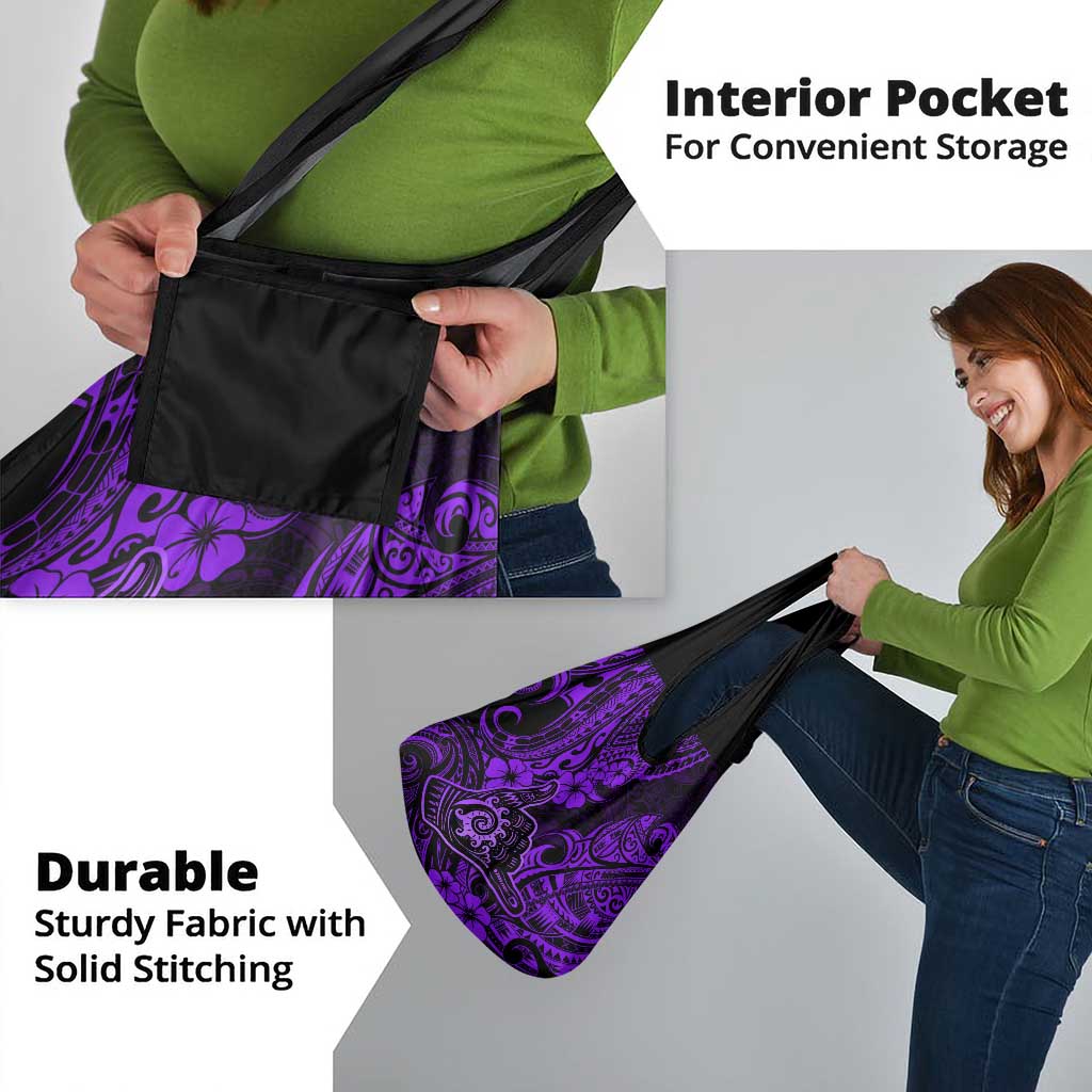 Hawaii Shaka Sign Grocery Bag Polynesian Pattern Purple Version