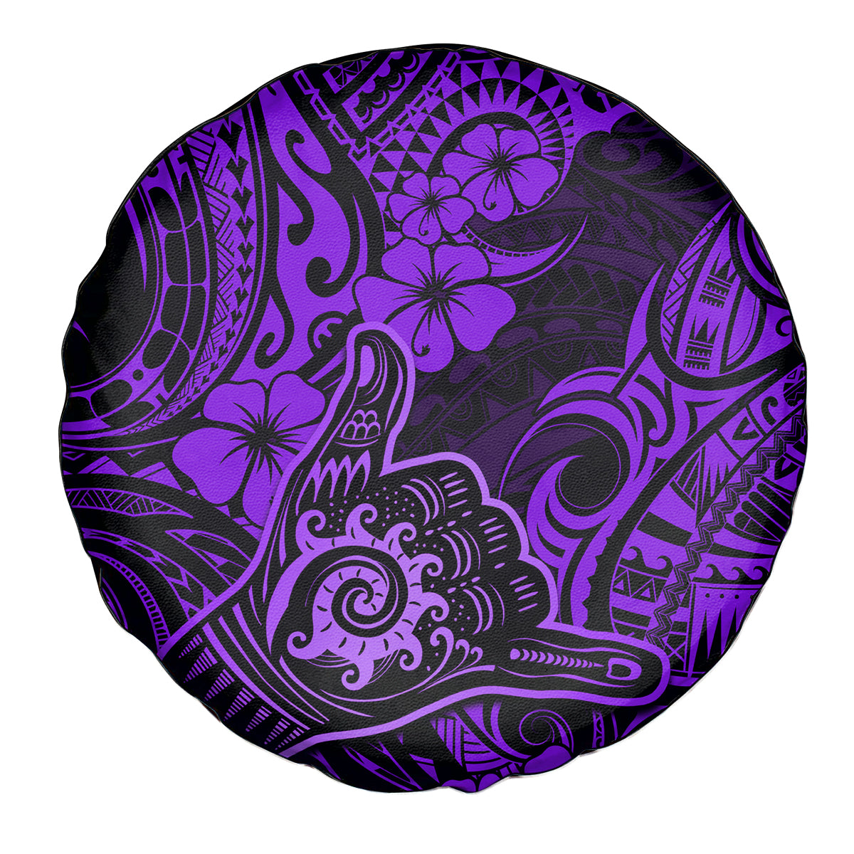 Hawaii Shaka Sign Spare Tire Cover Polynesian Pattern Purple Version LT01 Purple - Polynesian Pride