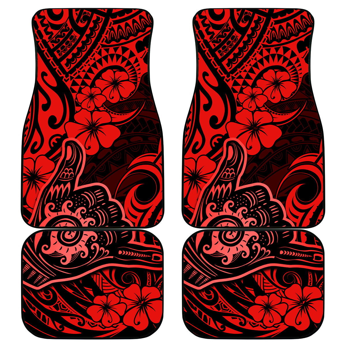 Hawaii Shaka Sign Car Mats Polynesian Pattern Red Version LT01 Red - Polynesian Pride