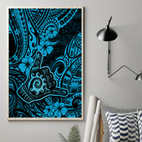 Hawaii Shaka Sign Canvas Wall Art Polynesian Pattern Sky Blue Version LT01 - Polynesian Pride