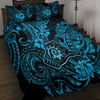 Hawaii Shaka Sign Quilt Bed Set Polynesian Pattern Sky Blue Version LT01 - Polynesian Pride
