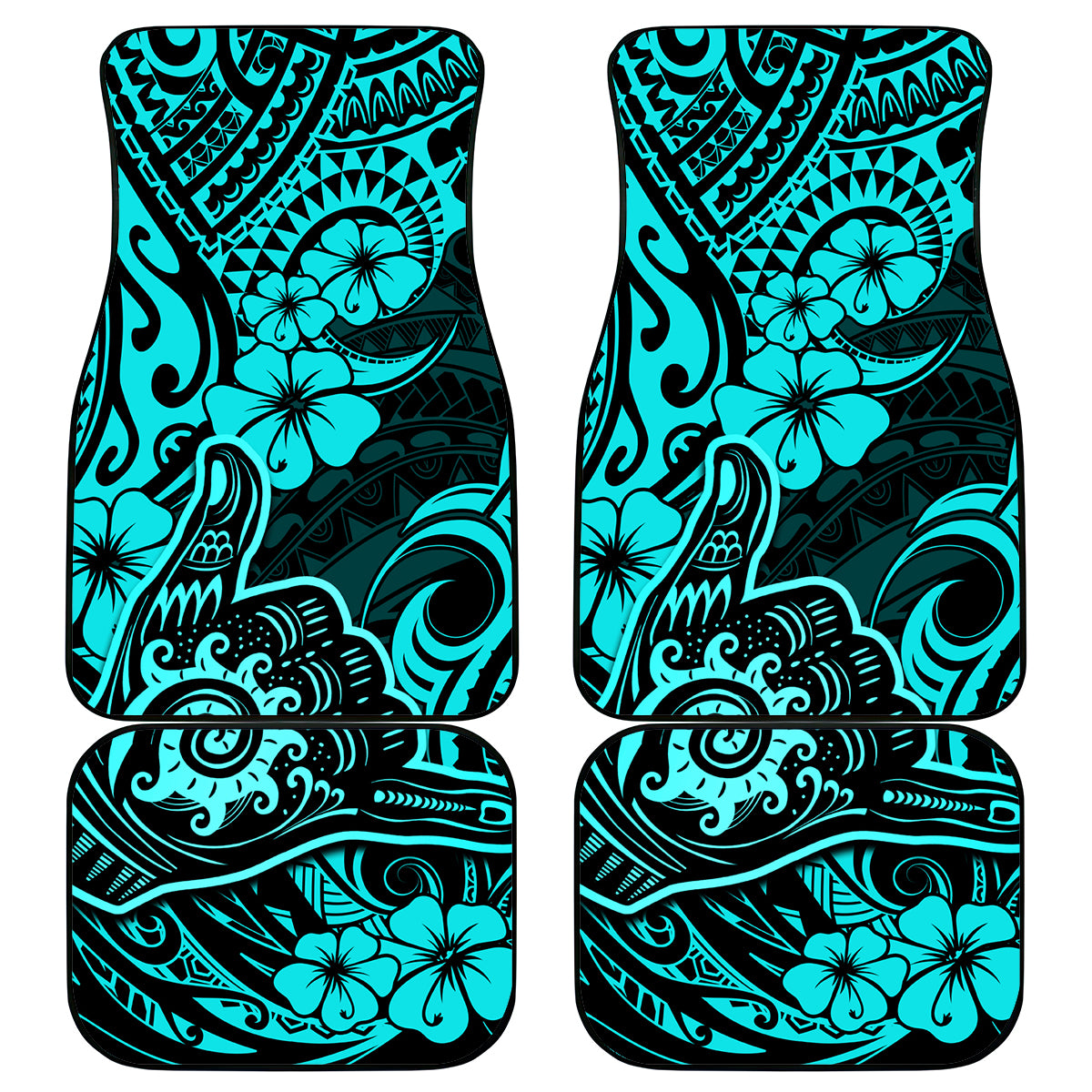 Hawaii Shaka Sign Car Mats Polynesian Pattern Turquoise Version LT01 Turquoise - Polynesian Pride