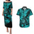 Hawaii Shaka Sign Couples Matching Puletasi Dress and Hawaiian Shirt Polynesian Pattern Turquoise Version LT01 Turquoise - Polynesian Pride