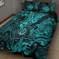 Hawaii Shaka Sign Quilt Bed Set Polynesian Pattern Turquoise Version LT01 - Polynesian Pride