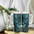 Hawaii Shaka Sign Tumbler With Handle Polynesian Pattern Turquoise Version