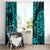 Hawaii Shaka Sign Window Curtain Polynesian Pattern Turquoise Version LT01 - Polynesian Pride