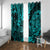 Hawaii Shaka Sign Window Curtain Polynesian Pattern Turquoise Version LT01 - Polynesian Pride