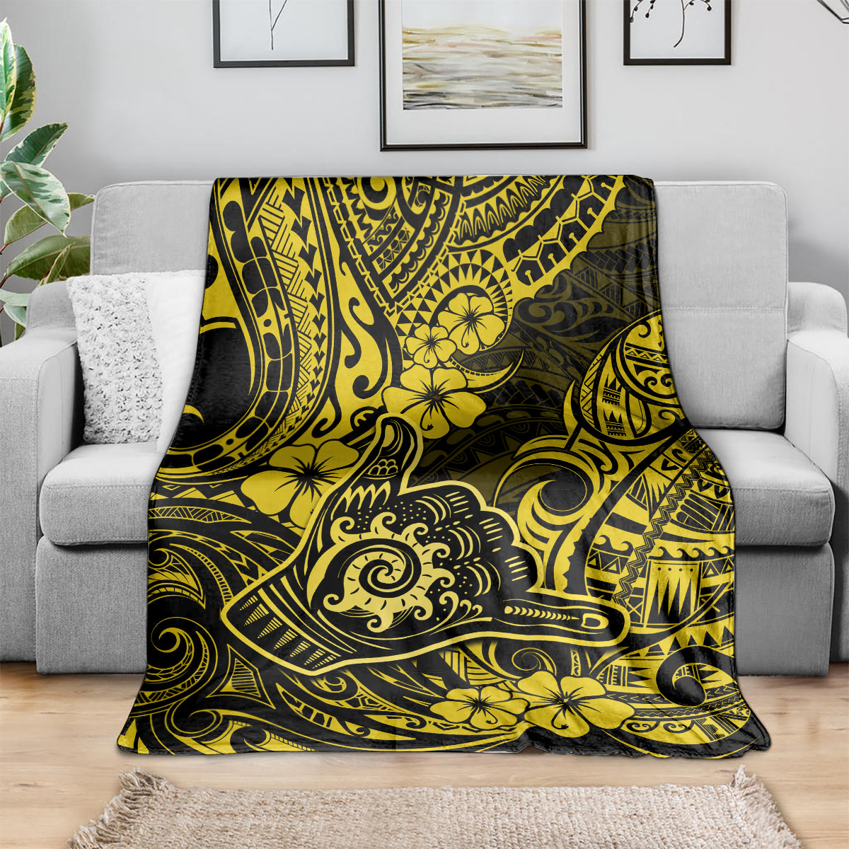 Hawaii Shaka Sign Blanket Polynesian Pattern Yellow Version LT01 - Polynesian Pride