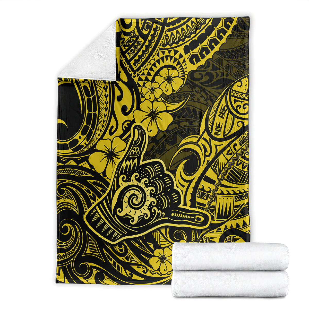 Hawaii Shaka Sign Blanket Polynesian Pattern Yellow Version LT01 - Polynesian Pride