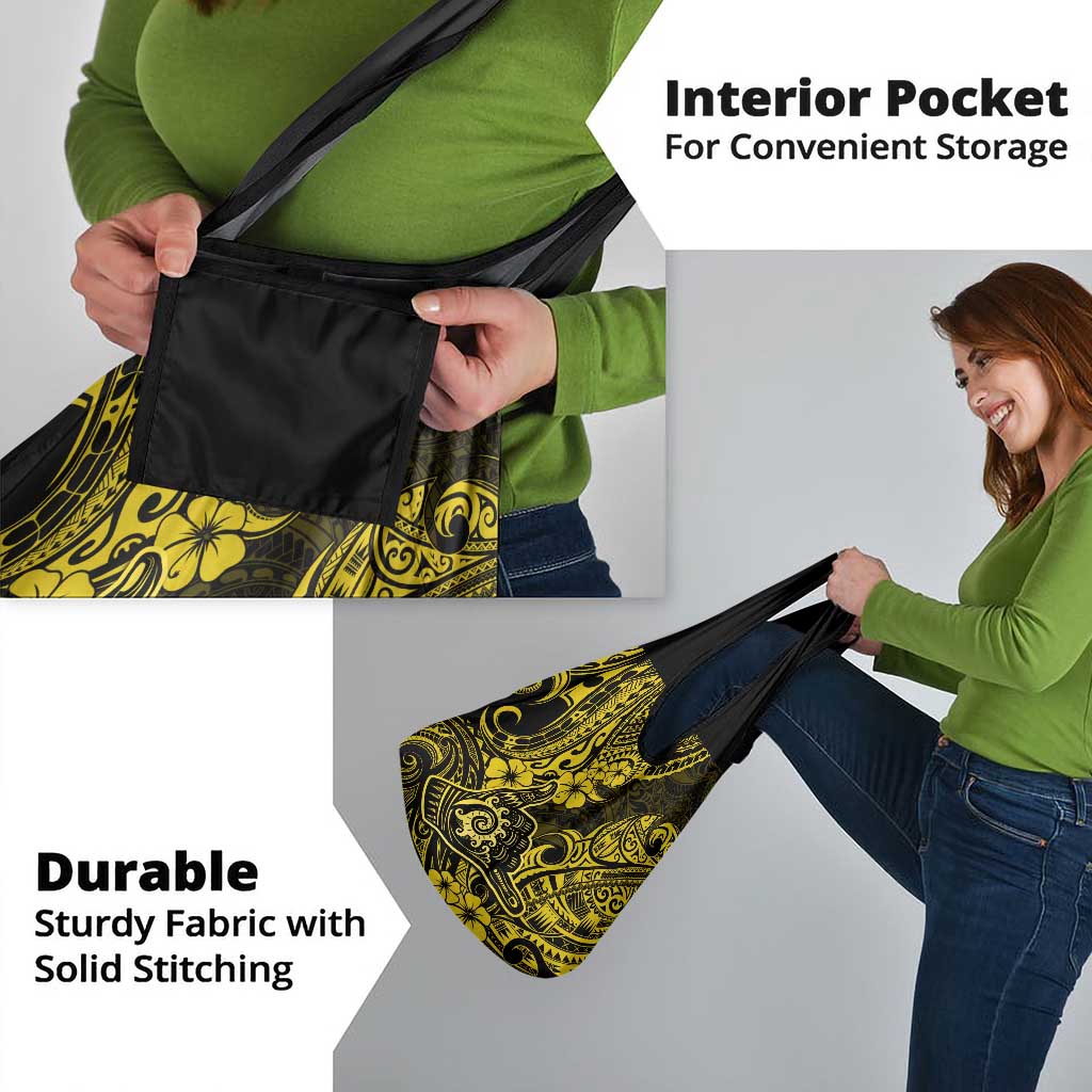 Hawaii Shaka Sign Grocery Bag Polynesian Pattern Yellow Version