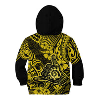 Hawaii Shaka Sign Kid Hoodie Polynesian Pattern Yellow Version LT01 - Polynesian Pride