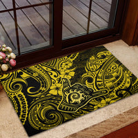 Hawaii Shaka Sign Rubber Doormat Polynesian Pattern Yellow Version LT01 - Polynesian Pride