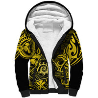 Hawaii Shaka Sign Sherpa Hoodie Polynesian Pattern Yellow Version LT01 Unisex Yellow - Polynesian Pride