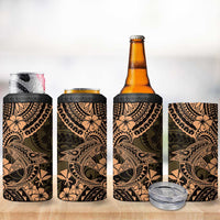 Hawaii Shark 4 in 1 Can Cooler Tumbler Polynesian Pattern Gold Version