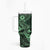 Hawaii Shark Tumbler With Handle Polynesian Pattern Green Version