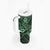 Hawaii Shark Tumbler With Handle Polynesian Pattern Green Version