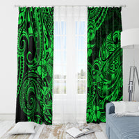 Hawaii Shark Window Curtain Polynesian Pattern Green Version LT01 - Polynesian Pride