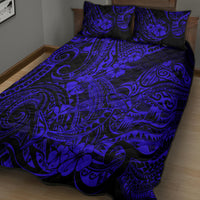 Hawaii Shark Quilt Bed Set Polynesian Pattern Navy Blue Version LT01 - Polynesian Pride