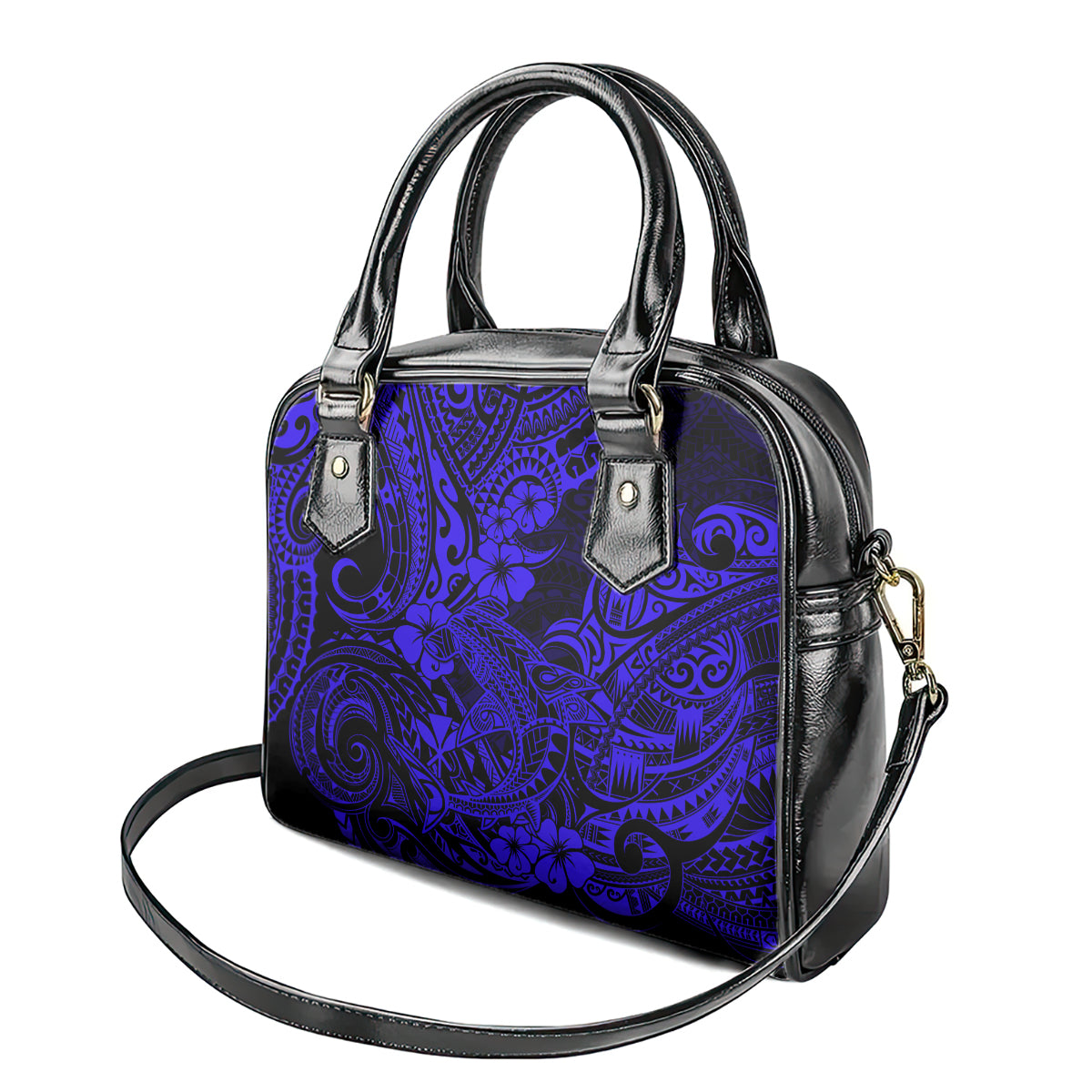 Hawaii Shark Shoulder Handbag Polynesian Pattern Navy Blue Version LT01 - Polynesian Pride