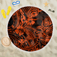 Hawaii Shark Beach Blanket Polynesian Pattern Orange Version LT01 One Size 150cm Orange - Wonder Print Shop