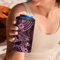Hawaii Shark 4 in 1 Can Cooler Tumbler Polynesian Pattern Pink Version