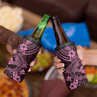 Hawaii Shark 4 in 1 Can Cooler Tumbler Polynesian Pattern Pink Version