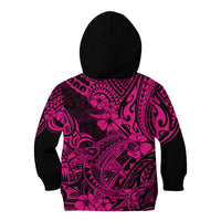 Hawaii Shark Kid Hoodie Polynesian Pattern Pink Version LT01 - Polynesian Pride