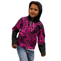 Hawaii Shark Kid Hoodie Polynesian Pattern Pink Version LT01 - Polynesian Pride
