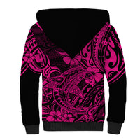 Hawaii Shark Sherpa Hoodie Polynesian Pattern Pink Version LT01 - Polynesian Pride