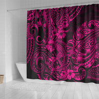 Hawaii Shark Shower Curtain Polynesian Pattern Pink Version LT01 - Polynesian Pride