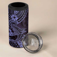 Hawaii Shark 4 in 1 Can Cooler Tumbler Polynesian Pattern Purple Version