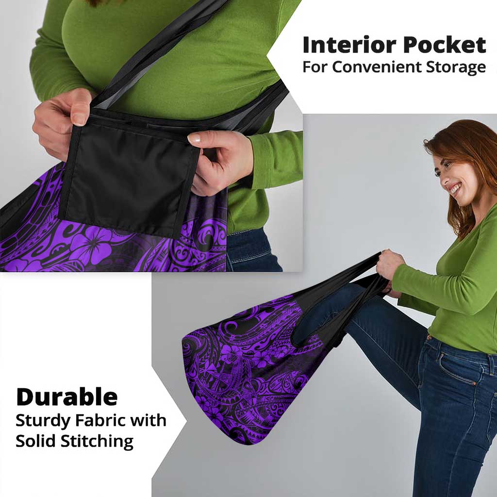 Hawaii Shark Grocery Bag Polynesian Pattern Purple Version