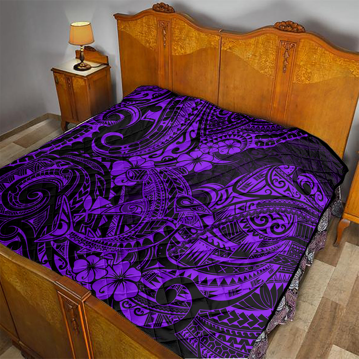 Hawaii Shark Quilt Polynesian Pattern Purple Version LT01 - Polynesian Pride