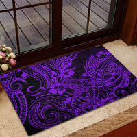 Hawaii Shark Rubber Doormat Polynesian Pattern Purple Version LT01 - Polynesian Pride