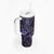 Hawaii Shark Tumbler With Handle Polynesian Pattern Purple Version