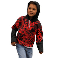 Hawaii Shark Kid Hoodie Polynesian Pattern Red Version LT01 - Polynesian Pride