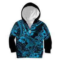 Hawaii Shark Kid Hoodie Polynesian Pattern Sky Blue Version LT01 - Polynesian Pride