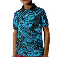 Hawaii Shark Kid Polo Shirt Polynesian Pattern Sky Blue Version LT01 Kid Blue - Polynesian Pride