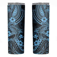Hawaii Shark Skinny Tumbler Polynesian Pattern Sky Blue Version