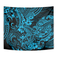 Hawaii Shark Tapestry Polynesian Pattern Sky Blue Version LT01 - Polynesian Pride