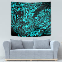 Hawaii Shark Tapestry Polynesian Pattern Turquoise Version LT01 - Polynesian Pride