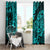 Hawaii Shark Window Curtain Polynesian Pattern Turquoise Version LT01 - Polynesian Pride