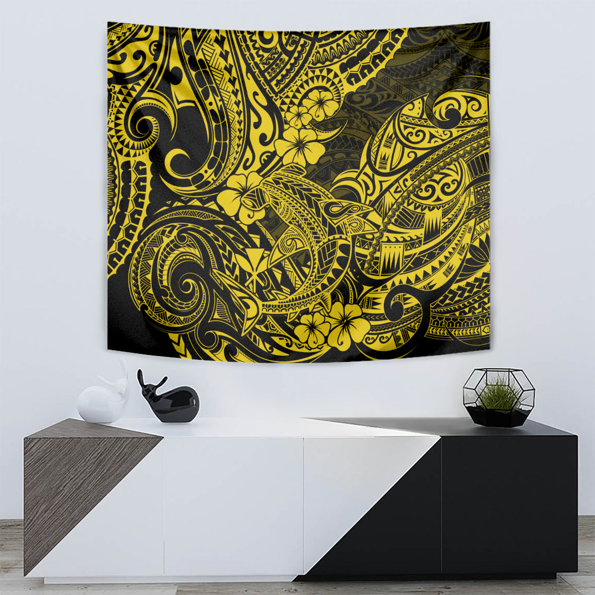 Hawaii Shark Tapestry Polynesian Pattern Yellow Version LT01 - Polynesian Pride