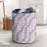 Pua Kalaunu Lei Laundry Basket Palaka Pattern