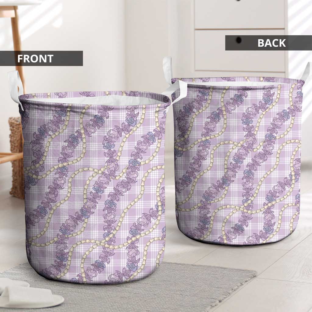 Pua Kalaunu Lei Laundry Basket Palaka Pattern