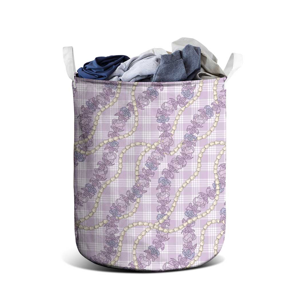 Pua Kalaunu Lei Laundry Basket Palaka Pattern