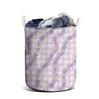 Pua Kalaunu Lei Laundry Basket Palaka Pattern