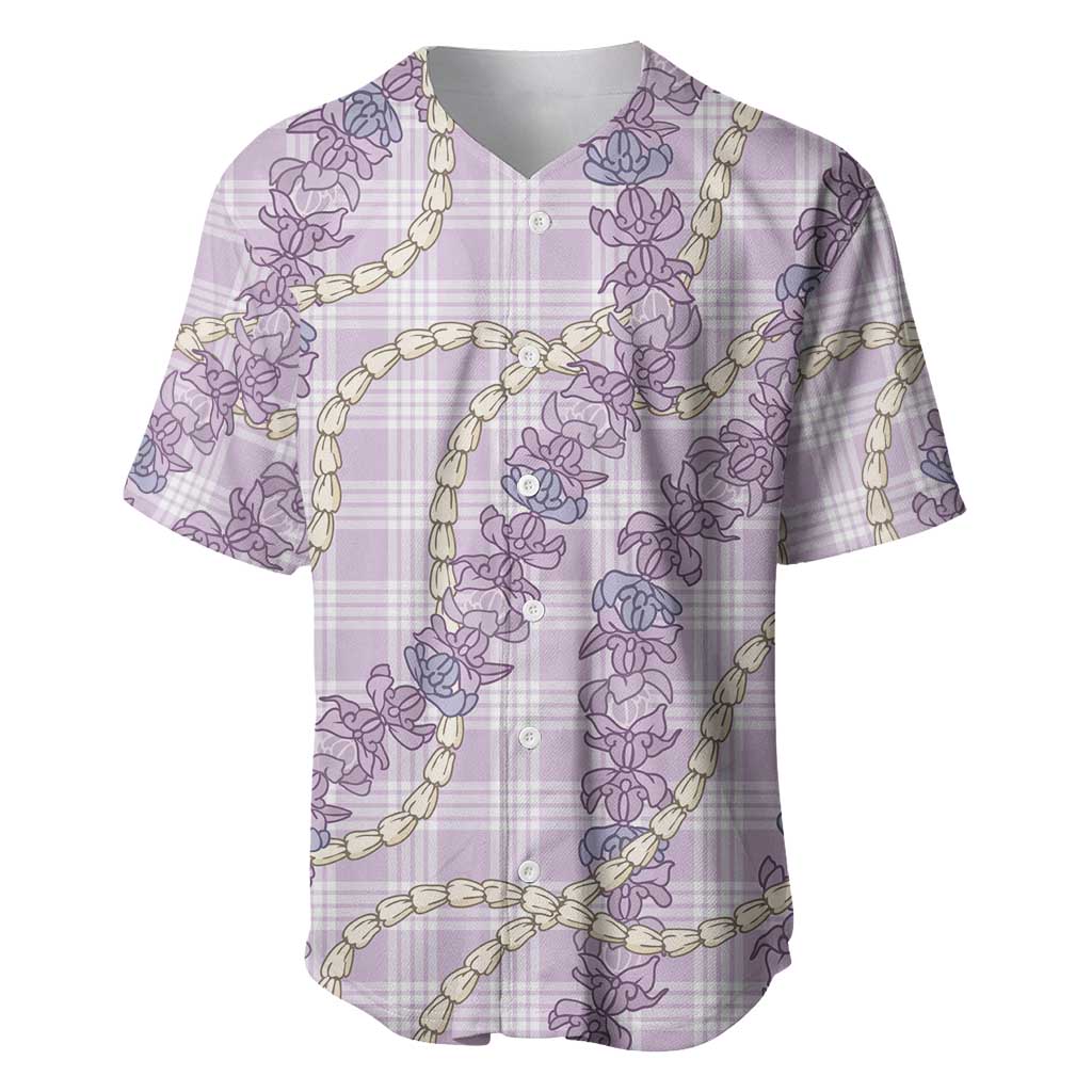 Pua Kalaunu Lei Baseball Jersey Palaka Pattern LT01 Purple - Polynesian Pride