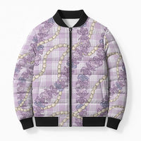 Pua Kalaunu Lei Bomber Puffer Jacket Palaka Pattern